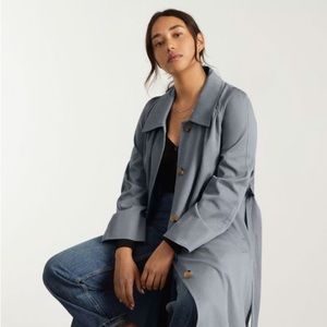Everlane Gathered Trench- gray